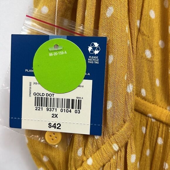 Arizona Jean Company Gold Dot dress size 2X NWT - Picture 14 of 16